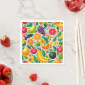 Serviette En Papier Fruits colorés (En situation)