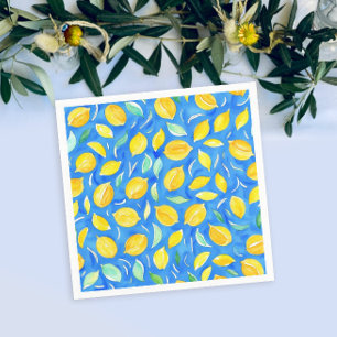 Serviette En Papier Fruits de Citron Jaune Frais Motif Aquarelle de Ci