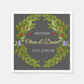 Serviette En Papier Fruits de forêt d'aquarelle mariage (Devant)