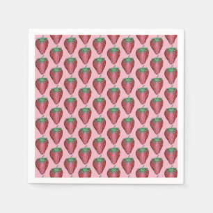Serviette En Papier Fruits de fraises rouges juteuses roses Imprimer