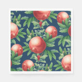 Serviette En Papier Fruits de grenade rouge et Feuilles verts (Devant)