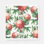 Serviette En Papier Fruits de grenade rouge et Feuilles verts (Devant)