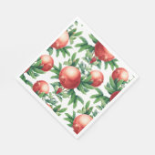 Serviette En Papier Fruits de grenade rouge et Feuilles verts (Coin)