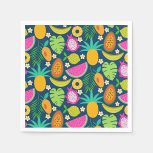 Serviette En Papier Fruits de la tropicale Ananas Banane Pastèque