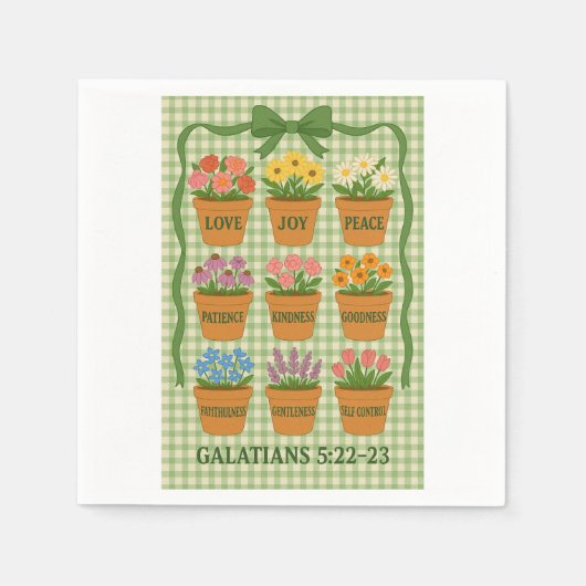 Serviette En Papier Fruits de l'Esprit Vert (Devant)