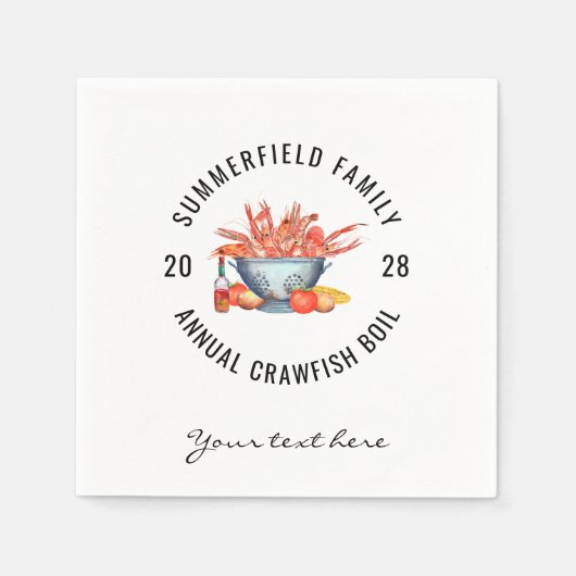Serviette En Papier Fruits de mer Correspondances Famille Crawfish Par (Devant)