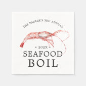 Serviette En Papier Fruits de mer/crevettes Bouille à thème (Devant)