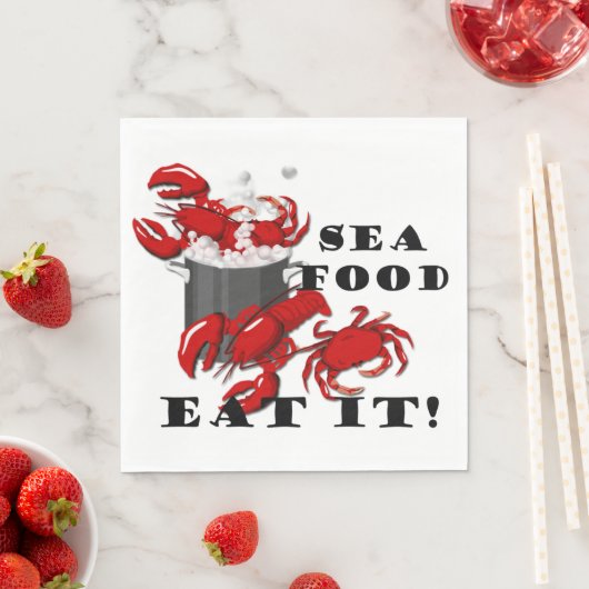 Serviette En Papier Fruits de mer Manger It Party Papier (En situation)