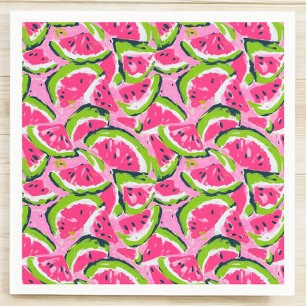 Serviette En Papier Fruits de pastèque rose Motif Preppy