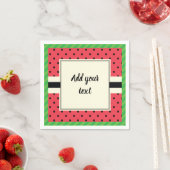Serviette En Papier Fruits d'été pastèque rose noir et vert (En situation)
