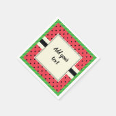 Serviette En Papier Fruits d'été pastèque rose noir et vert (Coin)