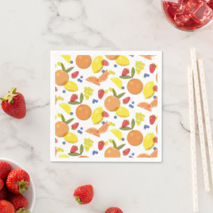 Serviette En Papier Fruits du marché des agriculteurs Risographe grung