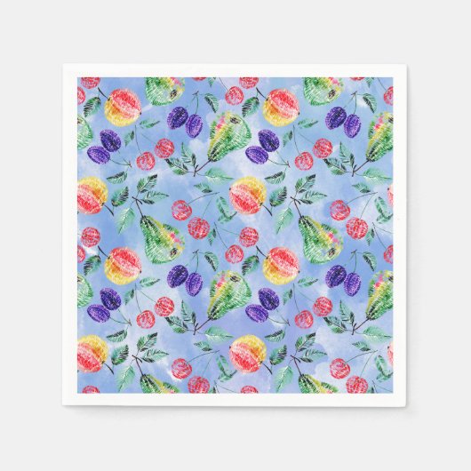 Serviette En Papier Fruits et baies. (Devant)