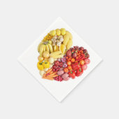 Serviette En Papier Fruits et coeur végétal (Coin)