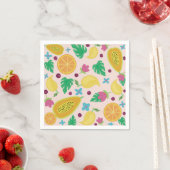 Serviette En Papier fruits et fleurs (En situation)