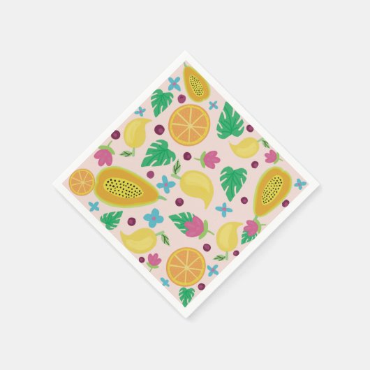 Serviette En Papier fruits et fleurs (Coin)