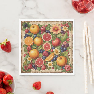 Serviette En Papier Fruits et fleurs