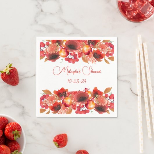 Serviette En Papier Fruits et fleurs Garlands Papier Napkin (En situation)