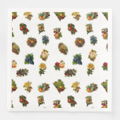 Serviette En Papier Fruits et fleurs vintages (Devant)