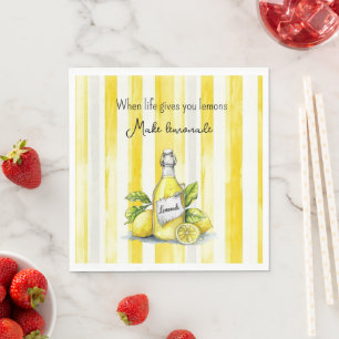 Serviette En Papier Fruits Jaunes Citrons Font De La Limonade