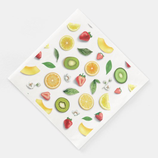 Serviette En Papier Fruits mixtes 4 (Coin)