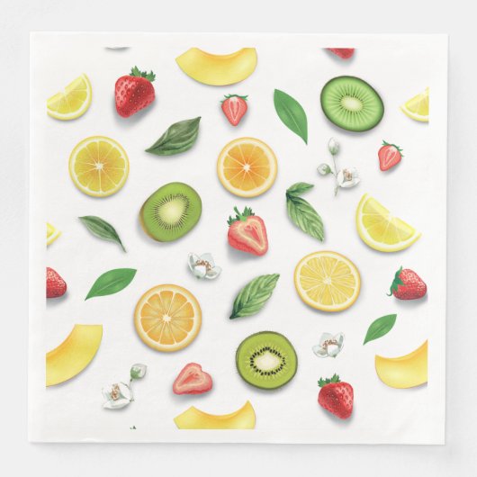 Serviette En Papier Fruits mixtes 4 (Devant)