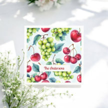 Fruits rouges verts Raisins Cerisier Motif
