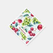 Serviette En Papier Fruits rouges verts Raisins Cerisier Motif (Coin)