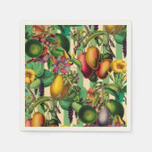 Serviette En Papier Fruits verts et fleurs Jardin Retro Style (Devant)
