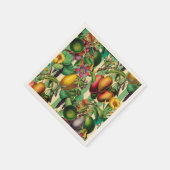 Serviette En Papier Fruits verts et fleurs Jardin Retro Style (Coin)