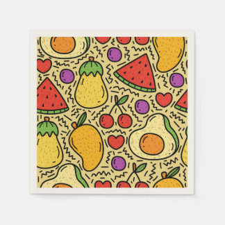 Serviette En Papier Fruits vintages élégants Mélangés pour le dîner en