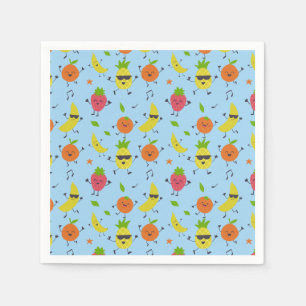 Serviette En Papier Fruitti Tutti Anniversaire Motif Fruits mignons