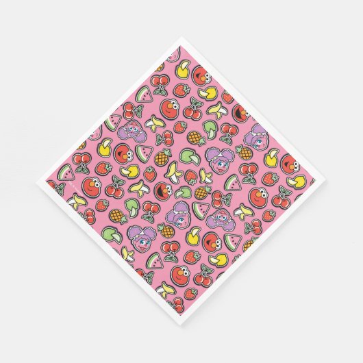 Serviette En Papier Fruity Sticker Elmo & Abby Cadabby Pattern (Coin)