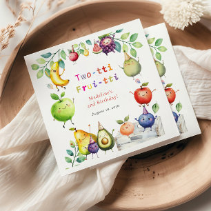 Serviette En Papier Frutti à deux tti Fruits mignons 2e fête d'anniver