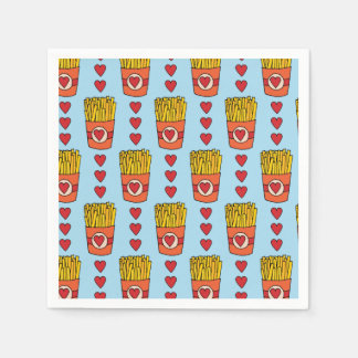 Serviette En Papier Fry Day I'm in Love | Punny Cartoon French Fries S