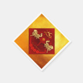 Serviette En Papier FU chinois lanterne de chance Cheval Année fête PN (Coin)