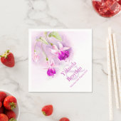Serviette En Papier Fuchsia aquarelle violet rose mariage serviettes (En situation)