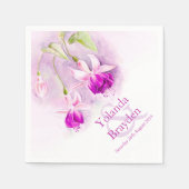 Serviette En Papier Fuchsia aquarelle violet rose mariage serviettes (Devant)