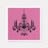 Serviette En Papier Fuchsia & Black Chandelier Napkin (Devant)