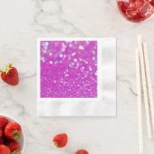 Serviette en papier fuchsia confetti (En situation)