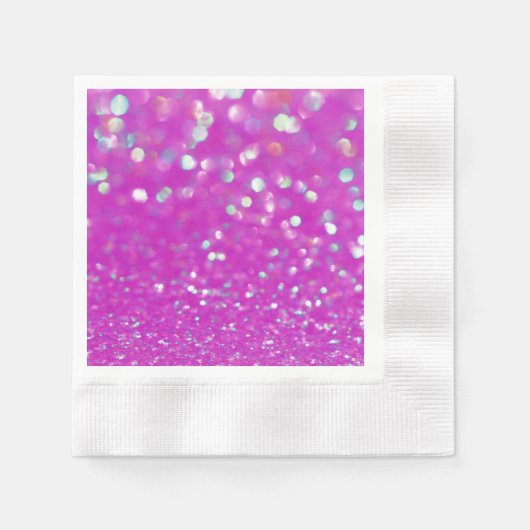 Serviette en papier fuchsia confetti (Devant)