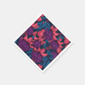 Serviette En Papier Fuchsia en bleu et violet (Coin)