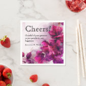 Serviette En Papier Fuchsia Enchantement : Aquarelle (En situation)