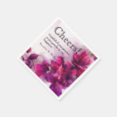 Serviette En Papier Fuchsia Enchantement : Aquarelle (Coin)