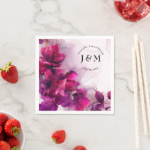 Serviette En Papier Fuchsia Enchantement : Aquarelle (En situation)