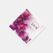 Serviette En Papier Fuchsia Enchantement : Aquarelle (Coin)