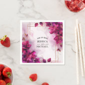 Serviette En Papier Fuchsia Enchantement : Aquarelle (En situation)