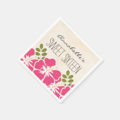 Serviette En Papier Fuchsia Hibiscus Hawaiian Sweet 16 Anniversaire (Coin)