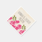 Serviette En Papier Fuchsia Hibiscus Mariage hawaïen (Coin)