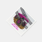 Serviette En Papier Fuchsia Monster Truck Boy fête d'anniversaire (Coin)